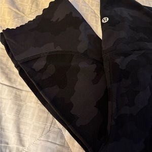 Lululemon Align High Rise 23” Scalloped Hem Leggings in Dark Camo